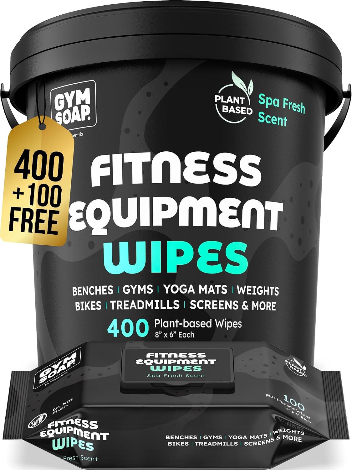 Gym & Yoga Mat Cleaner Wipes, 500 count (B0FXXK6QSJ)