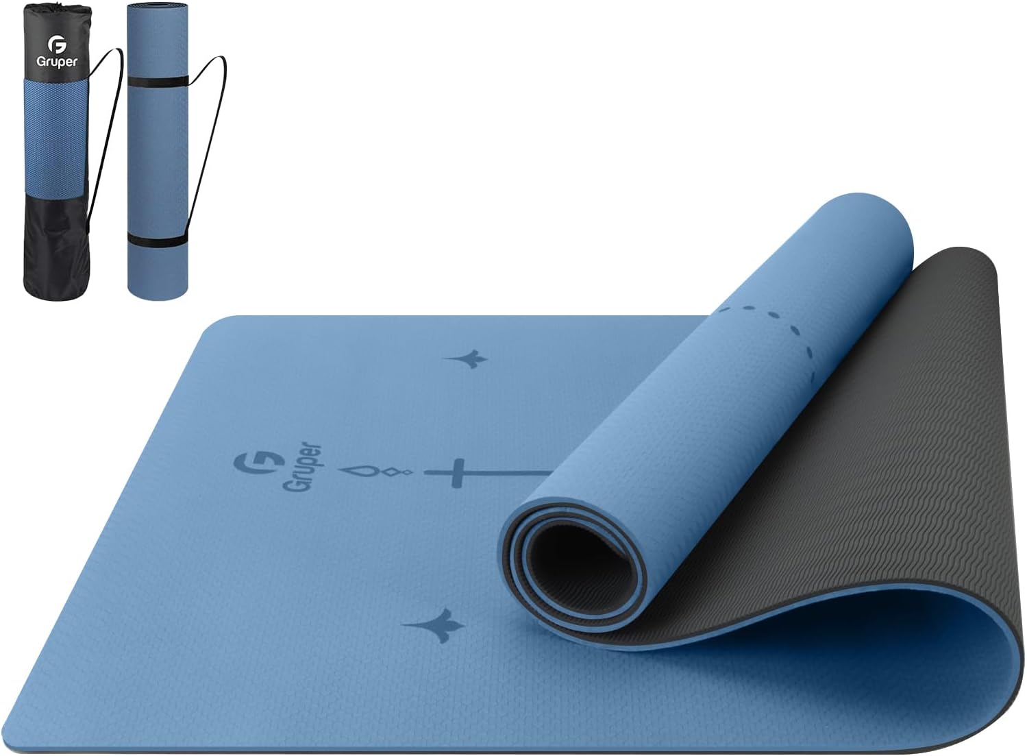 Gruper Yoga Mat, 72" x 32" x 0.32"/0.24" Extra Wide Non Slip Exercise Mats